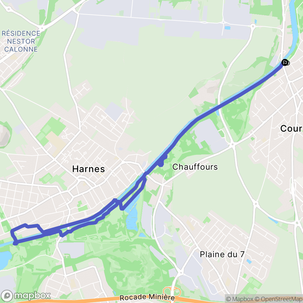 Courrières : carte du parcours de randonnée - France