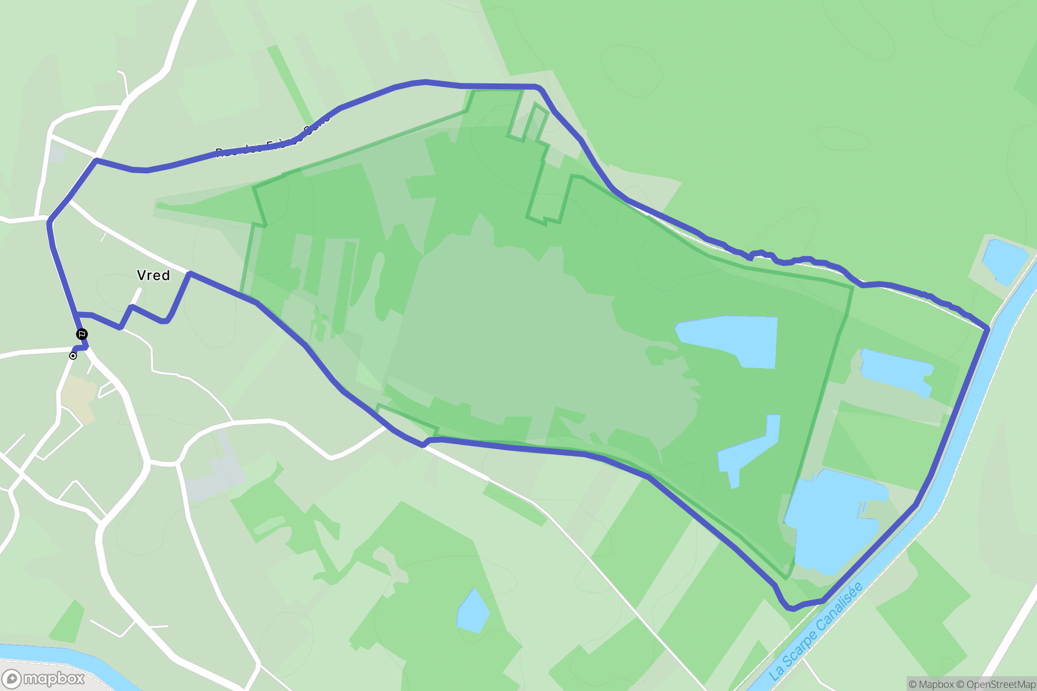 Vred : carte du parcours de randonnée - France