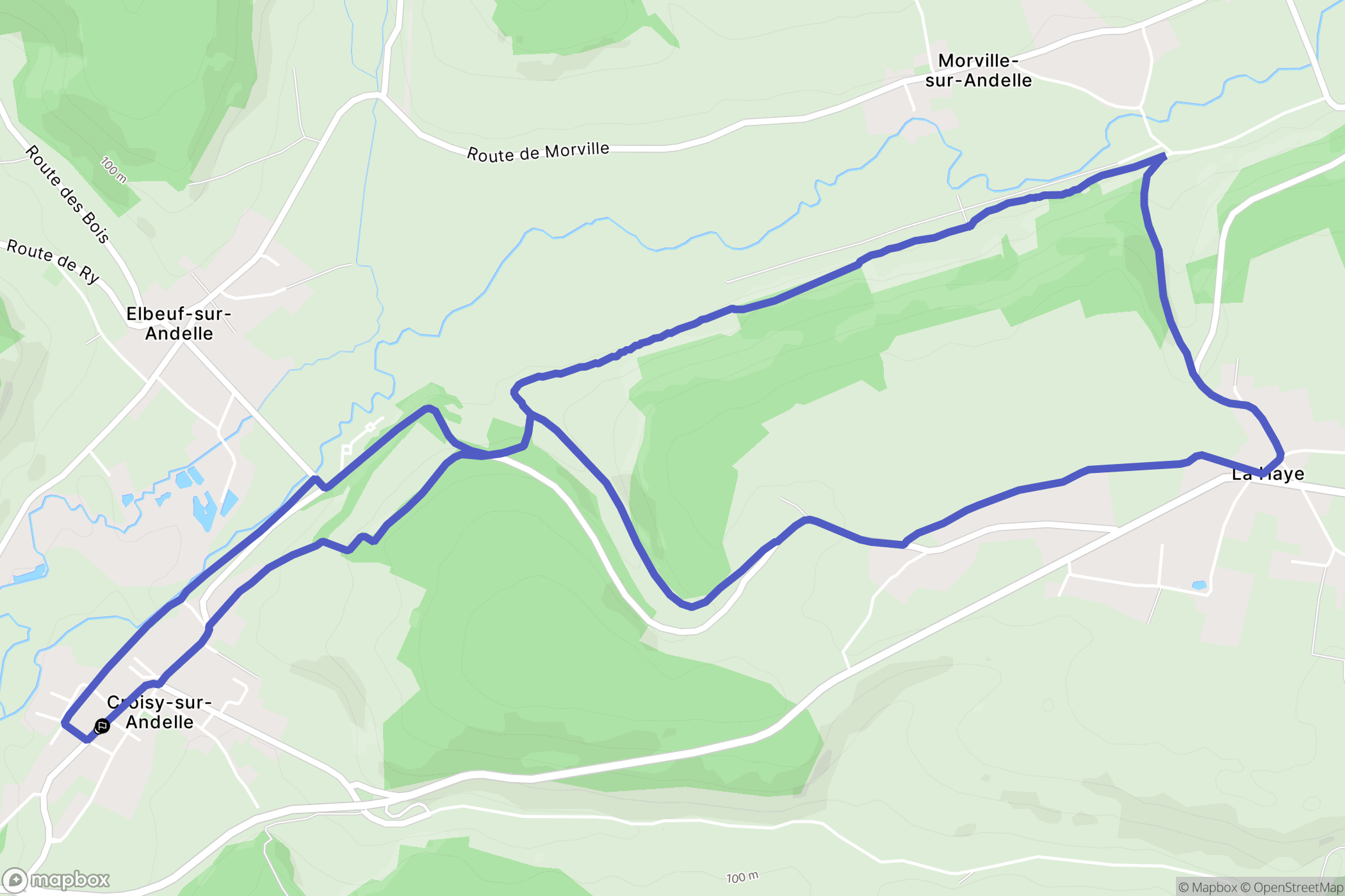 Croisy-sur-Andelle : carte du parcours de randonnée - France