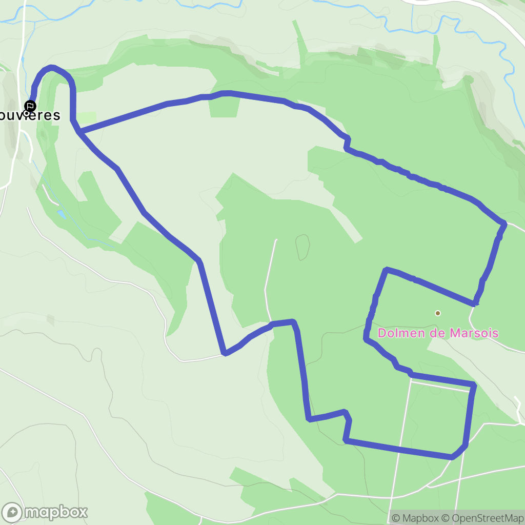 Louvières : carte du parcours de randonnée - France