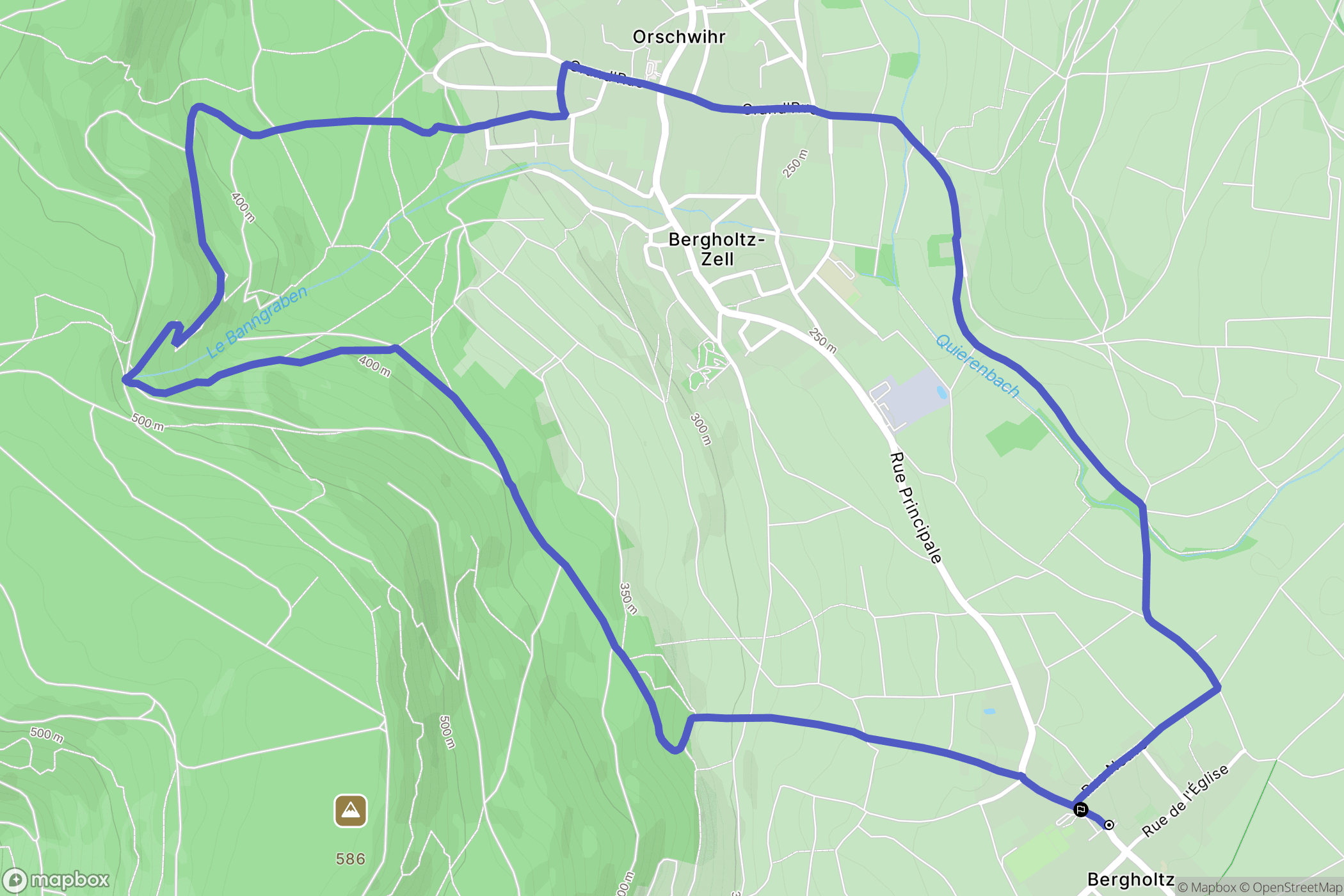 Bergholtz : carte du parcours de randonnée - France