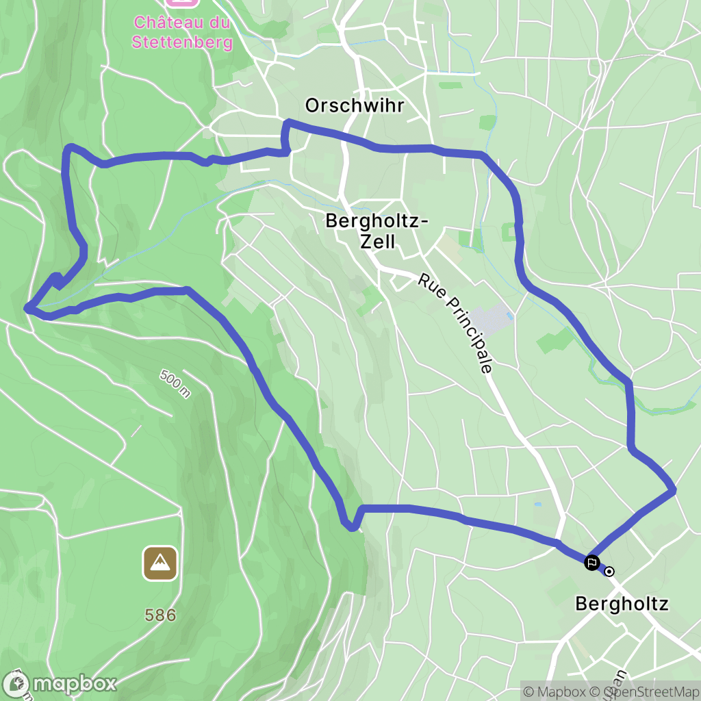 Bergholtz : carte du parcours de randonnée - France