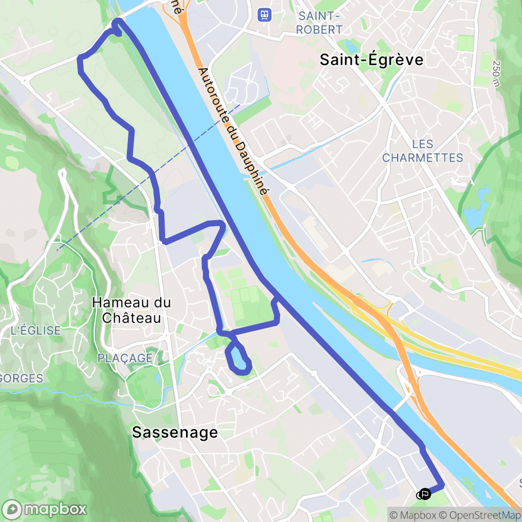Fontaine : carte du parcours de randonnée - France