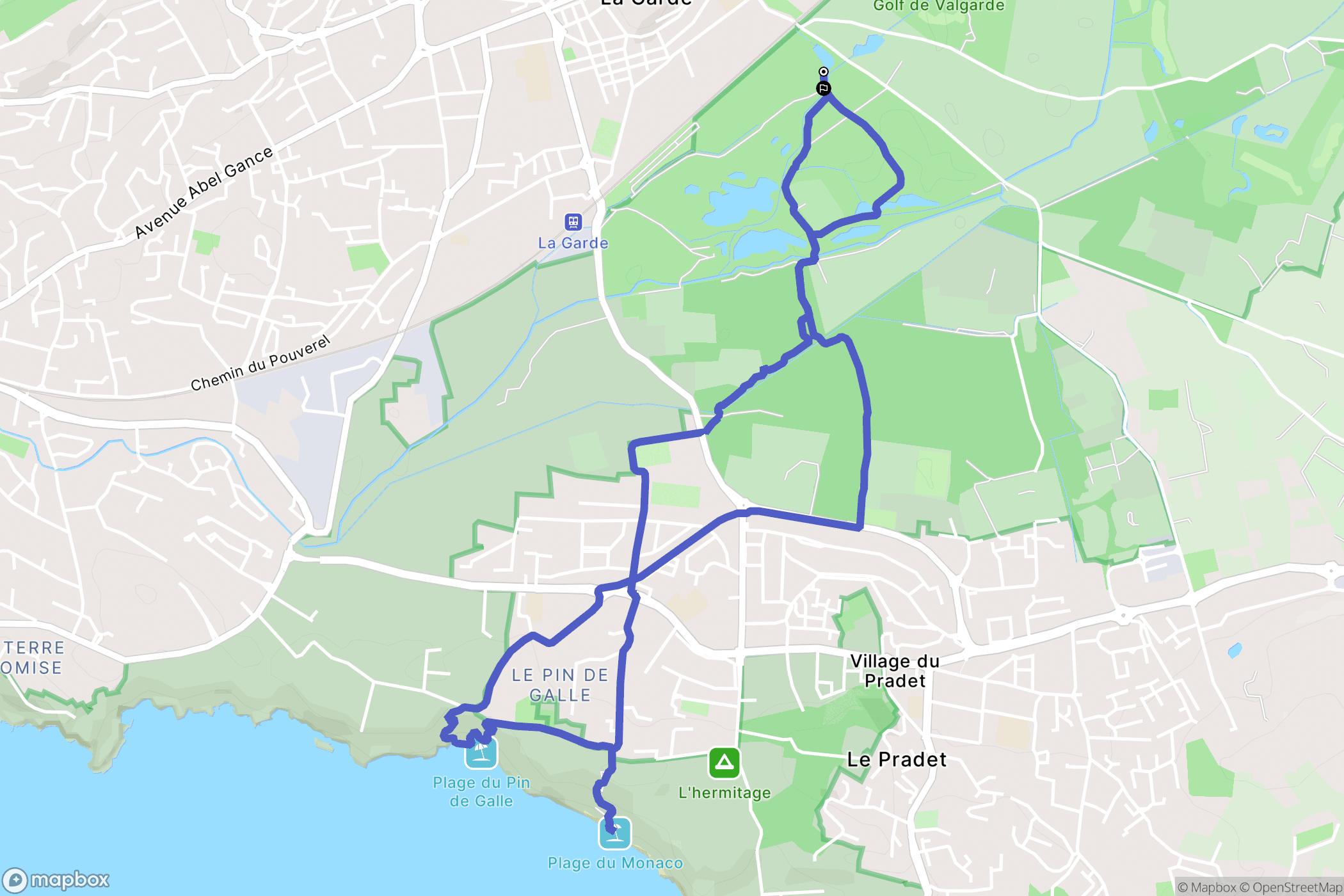 La Garde : carte du parcours de randonnée - France