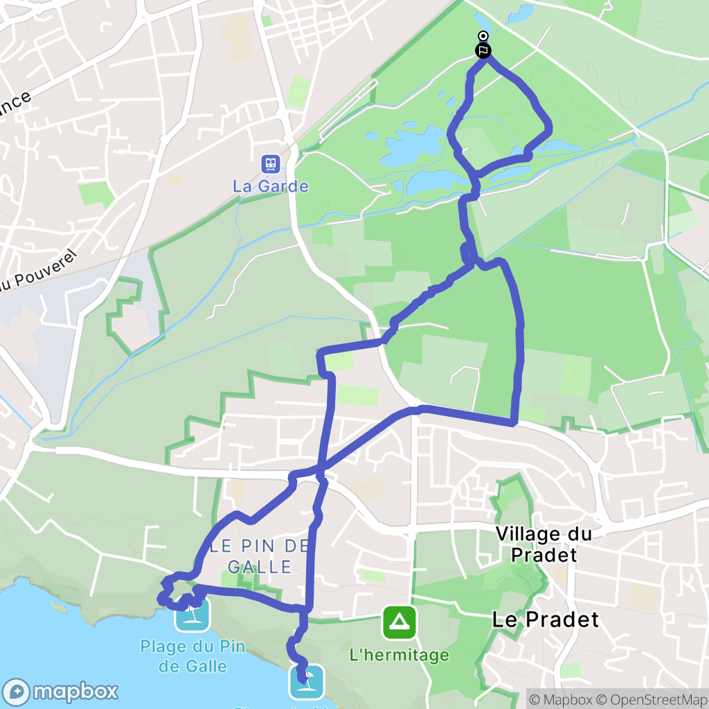 La Garde : carte du parcours de randonnée - France