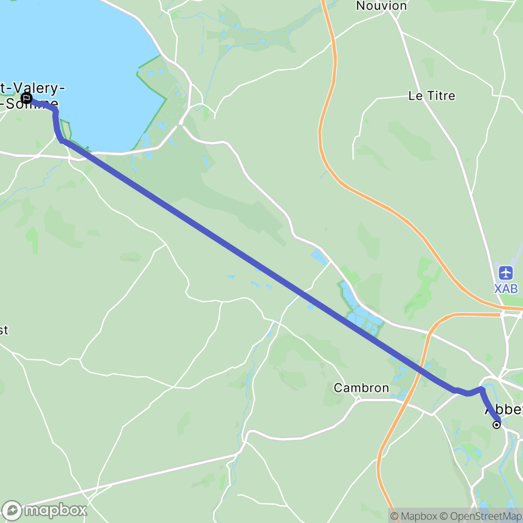 Abbeville : carte du parcours de randonnée - France