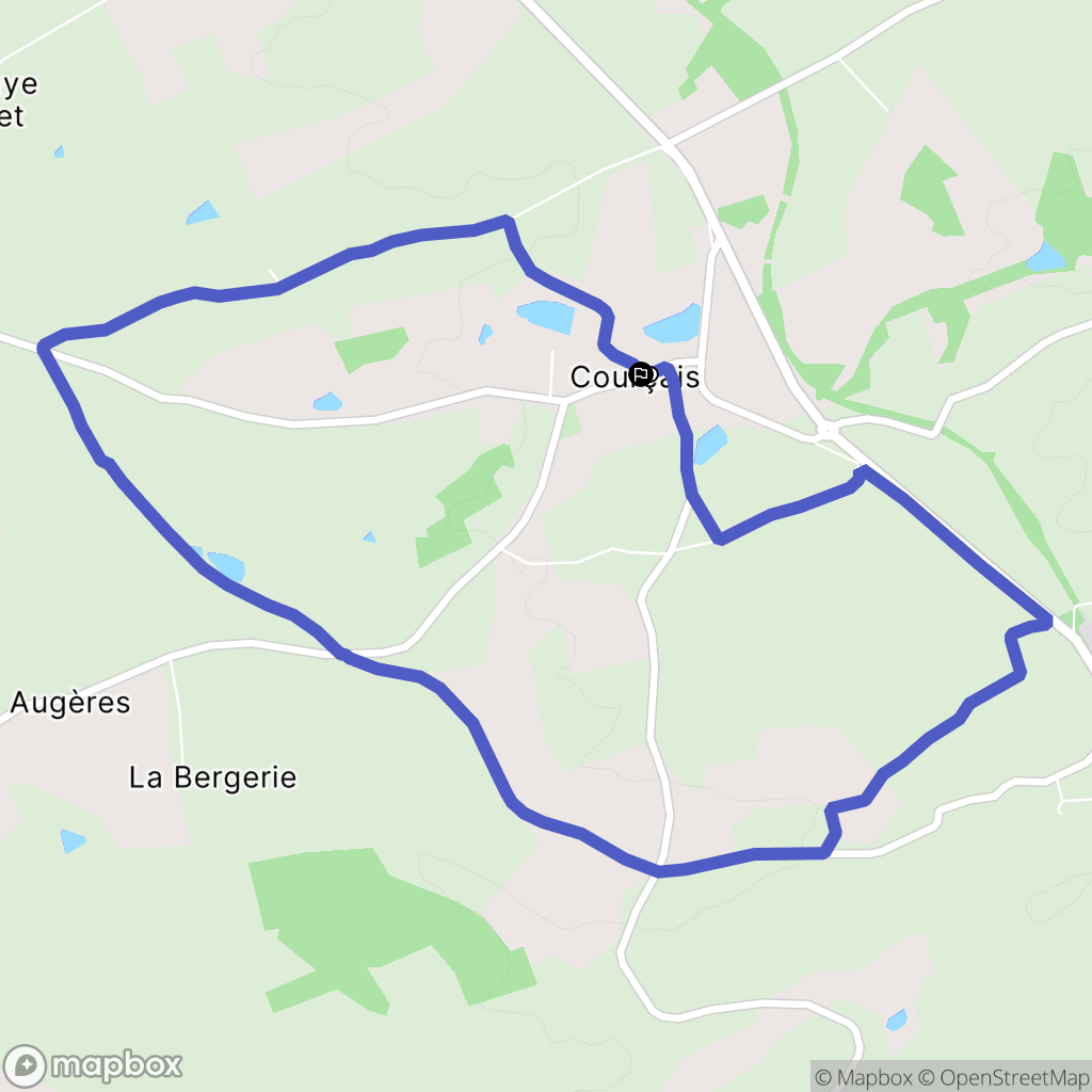 Courçais : carte du parcours de randonnée - France