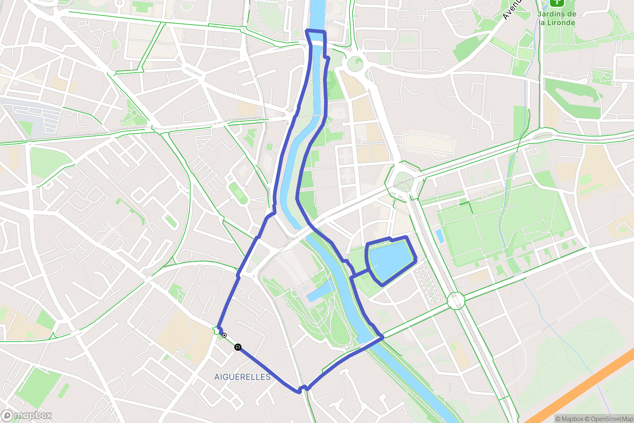 Montpellier : carte du parcours de randonnée - France