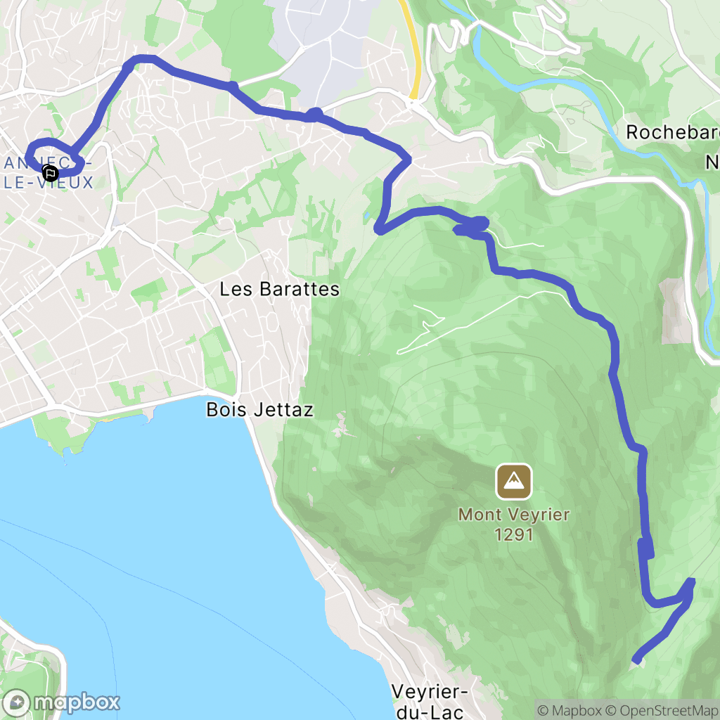 Annecy : carte du parcours de randonnée - France