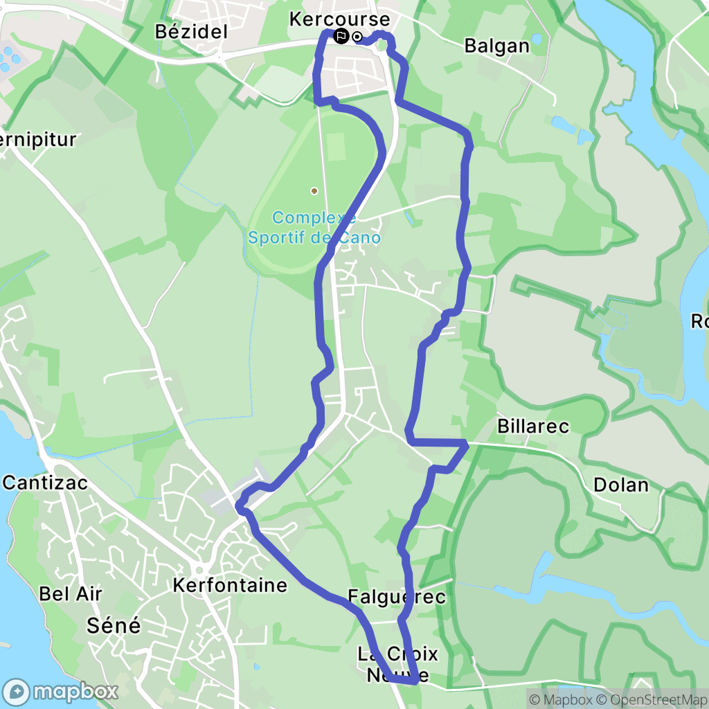 Séné : carte du parcours de randonnée - France