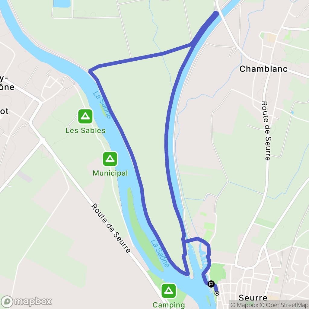 Seurre : carte du parcours de randonnée - France