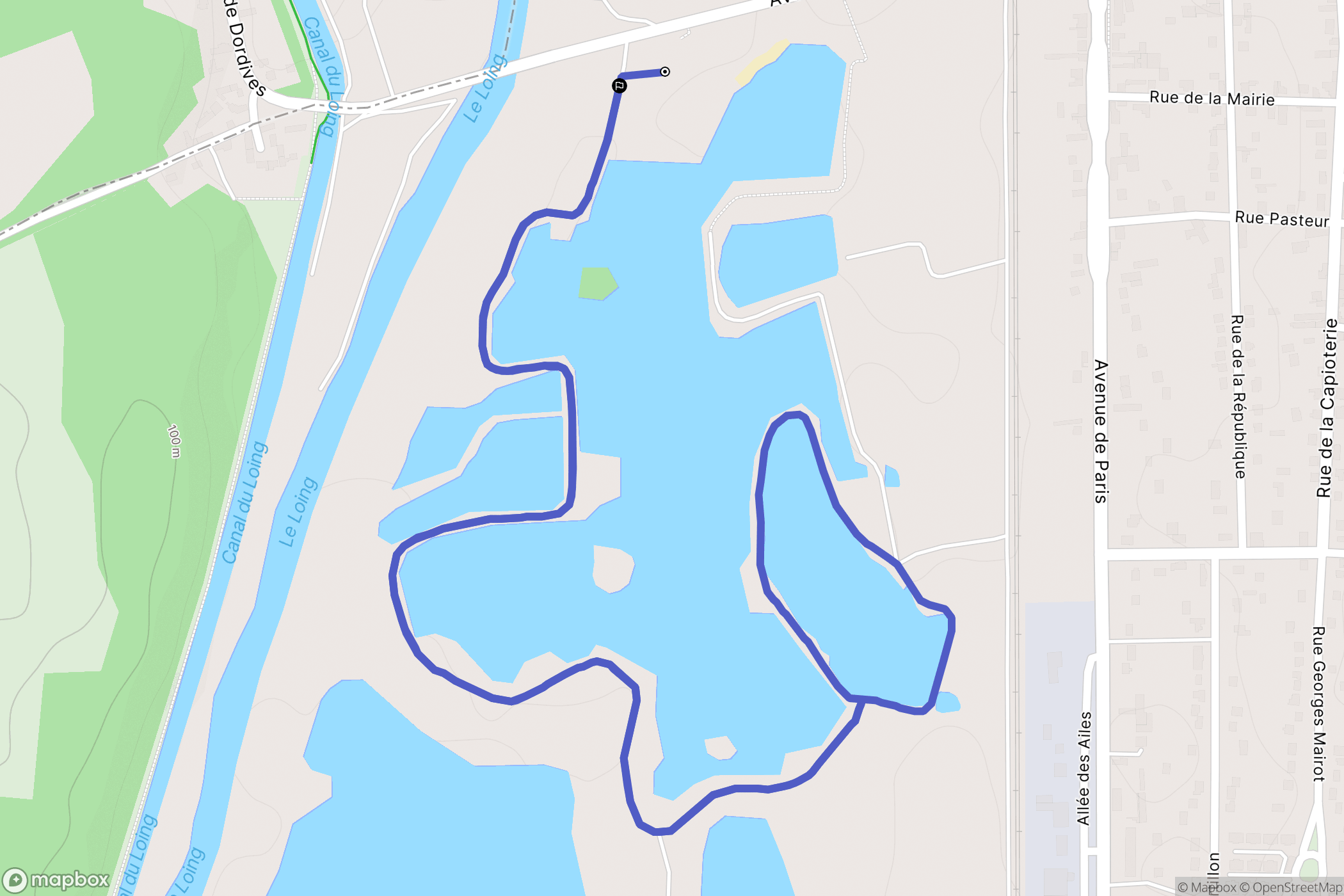 Dordives : carte du parcours de randonnée - France