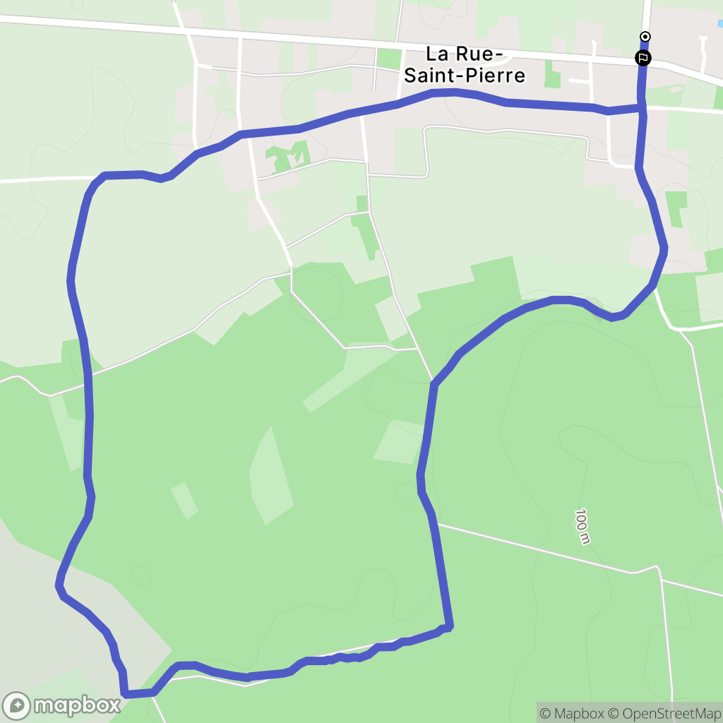 La Rue-Saint-Pierre : carte du parcours de randonnée - France