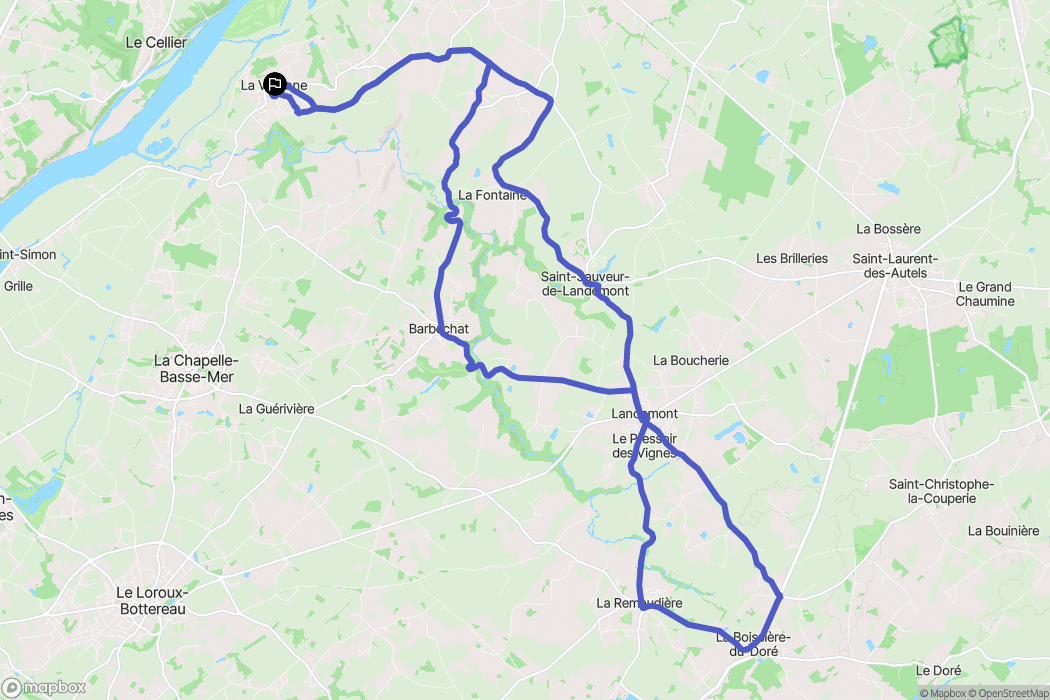 Orée-d'Anjou : carte du parcours de randonnée - France