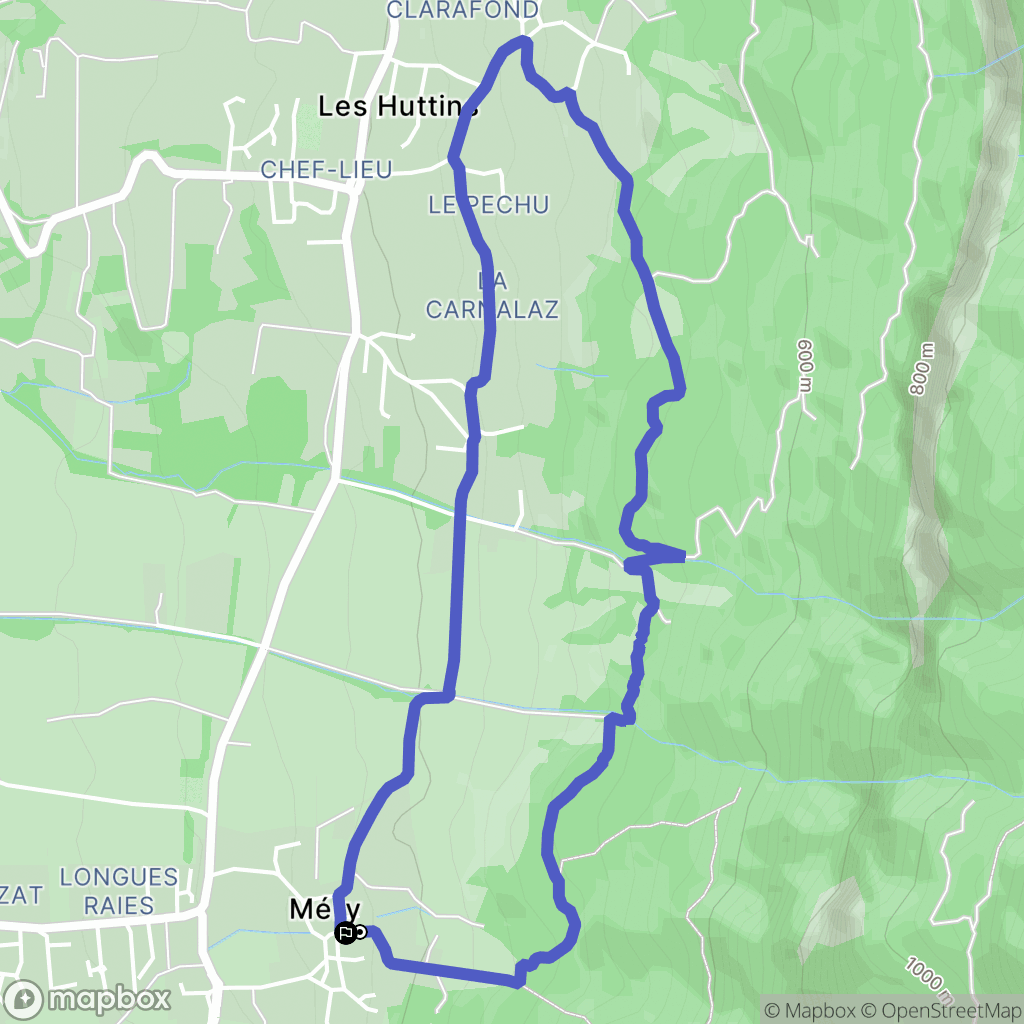 Mery : carte du parcours de randonnée - France