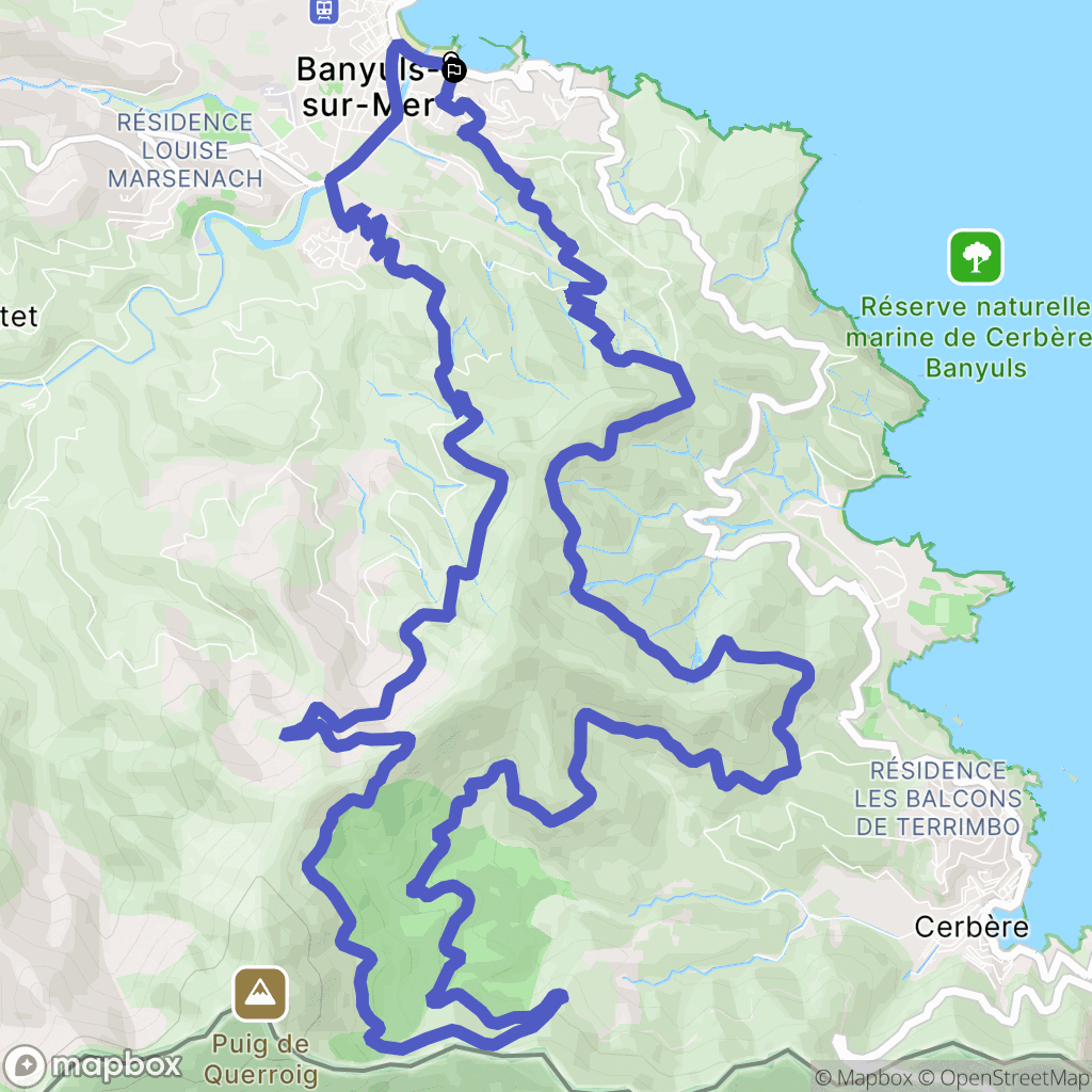 Banyuls-sur-Mer : carte du parcours de randonnée - France