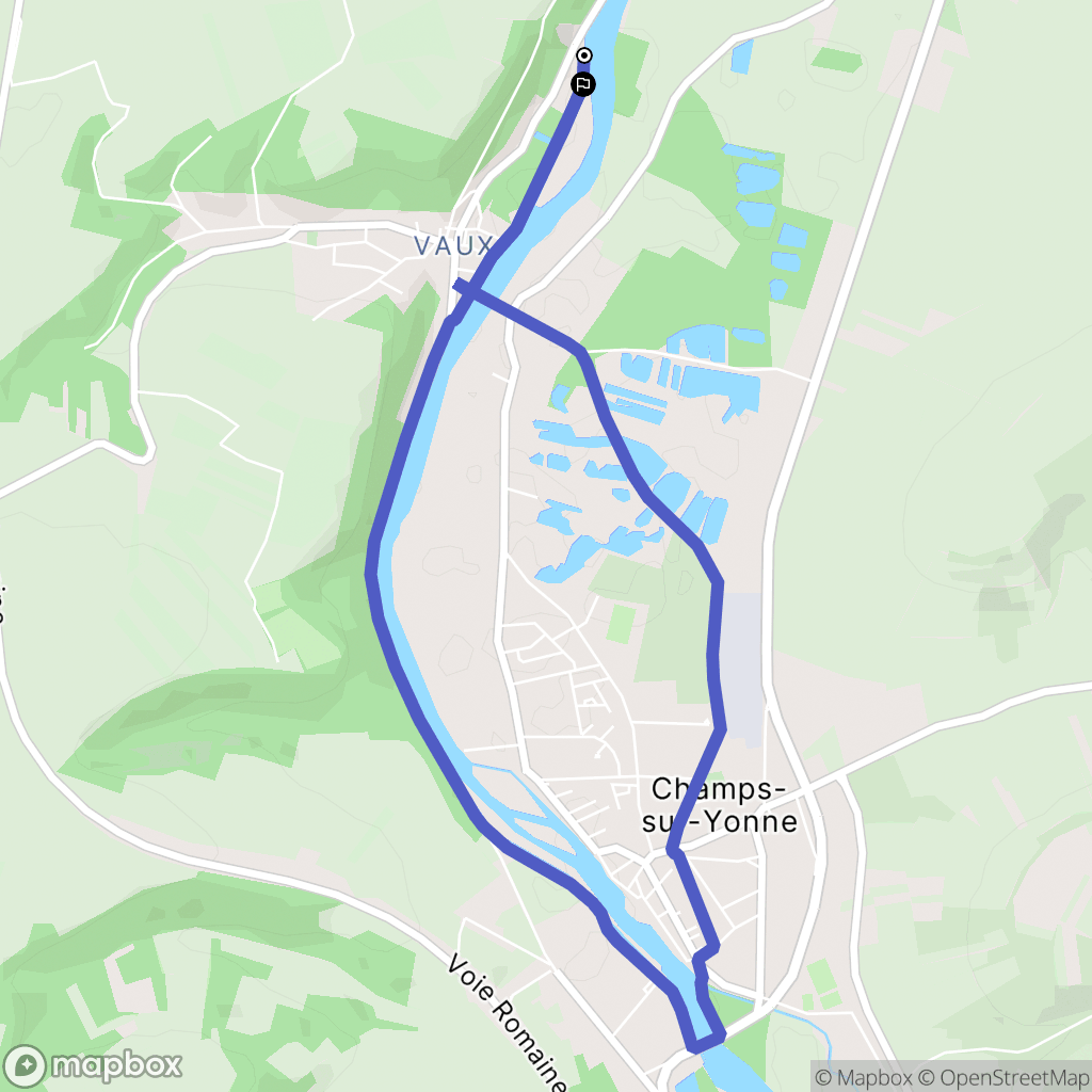 Auxerre : carte du parcours de randonnée - France