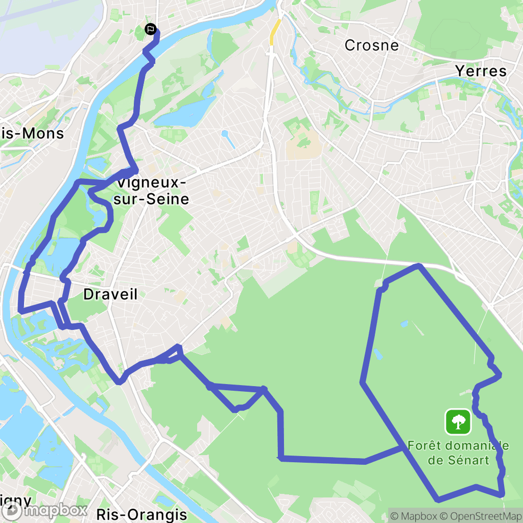 Ablon-sur-Seine : carte du parcours de randonnée - France