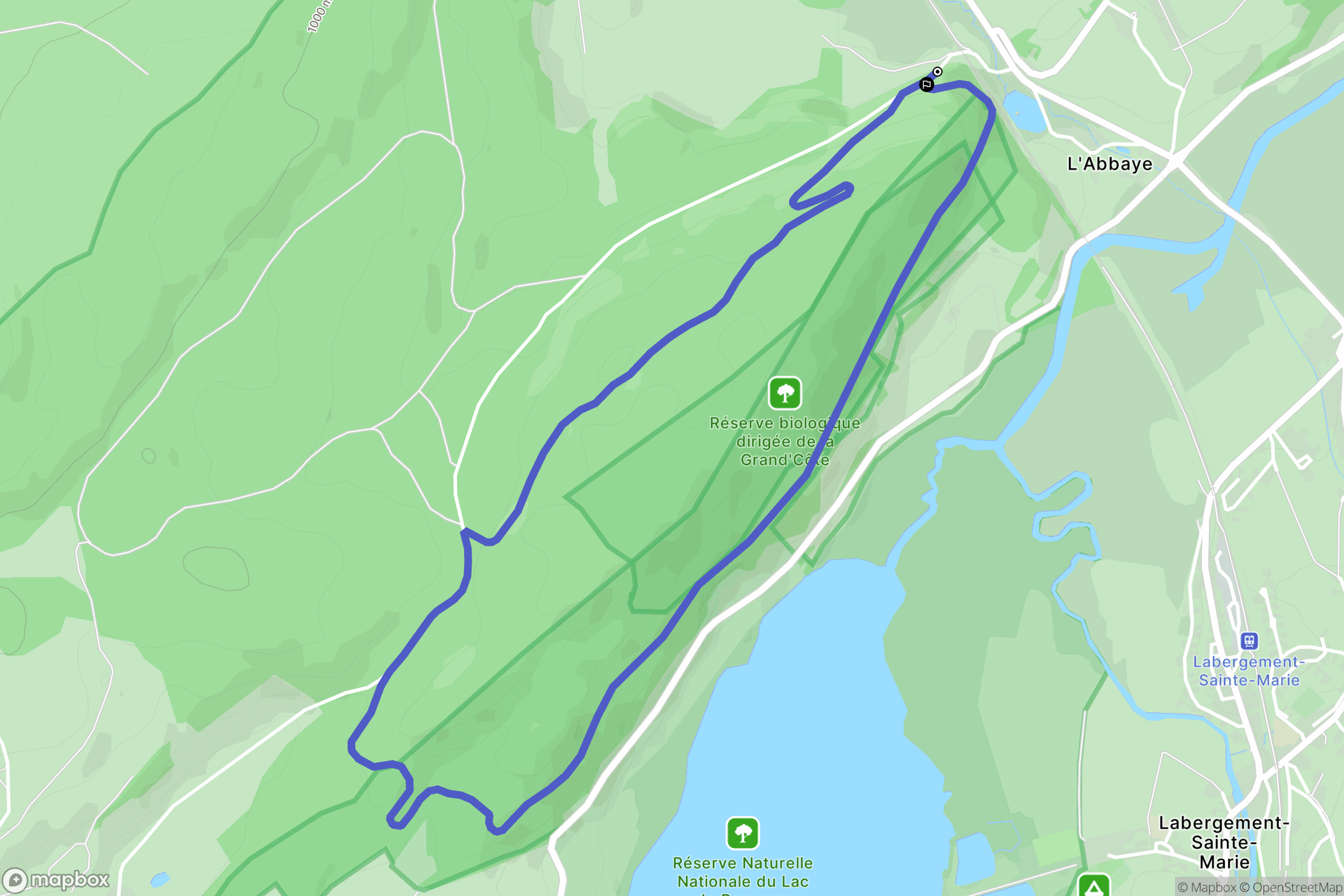 Labergement-Sainte-Marie : carte du parcours de randonnée - France