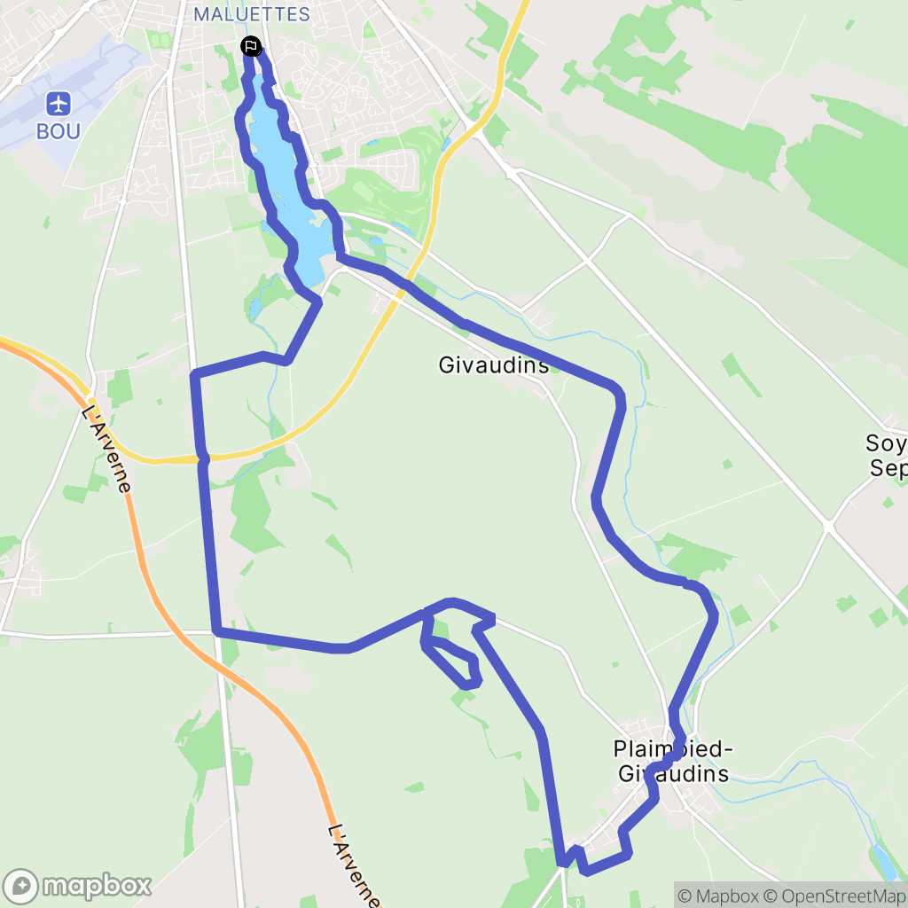 Bourges : carte du parcours de randonnée - France