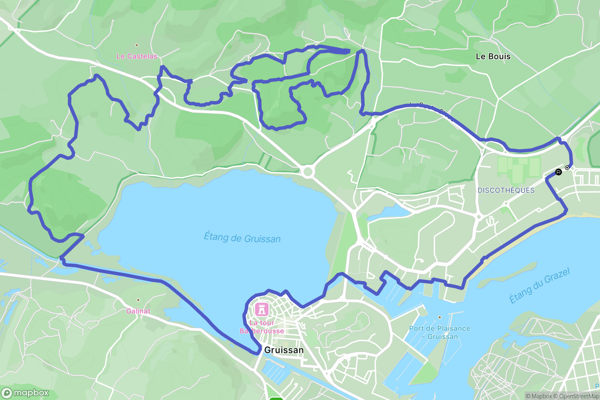 Gruissan : carte du parcours de randonnée - France