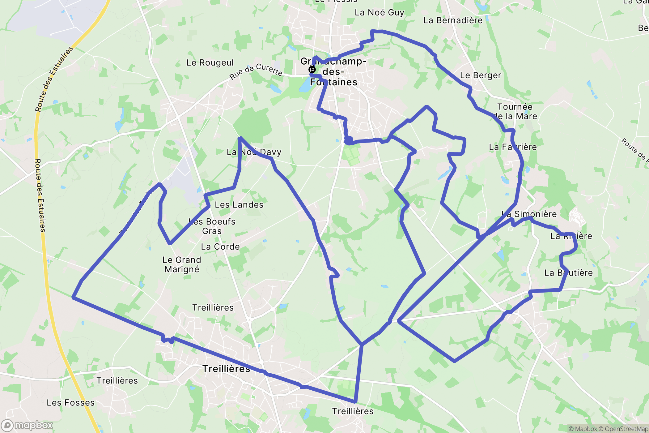 Grandchamp-des-Fontaines : carte du parcours de randonnée - France