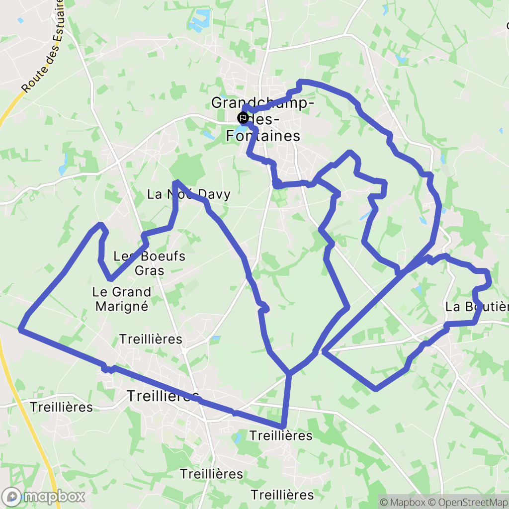 Grandchamp-des-Fontaines : carte du parcours de randonnée - France