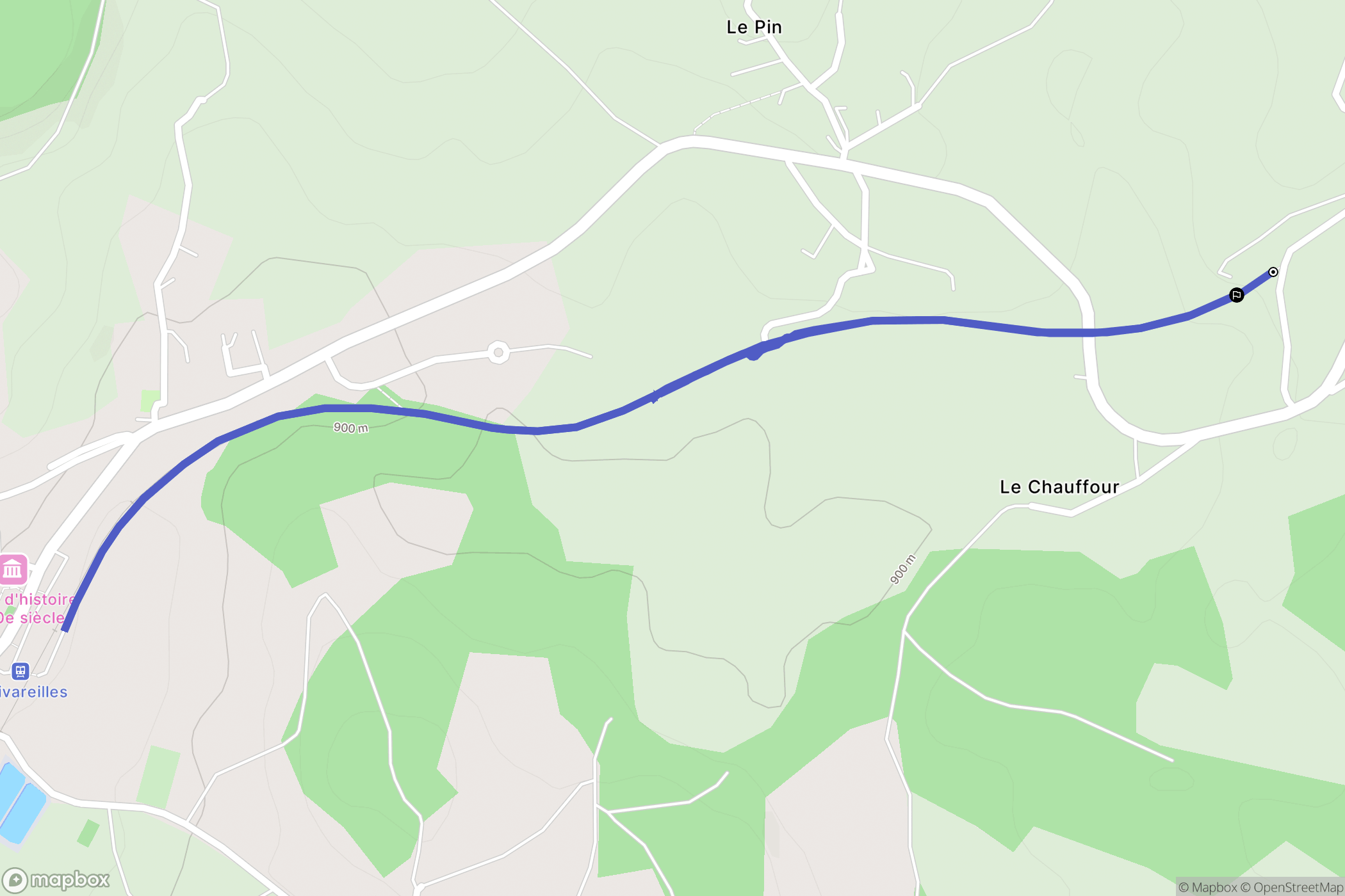 Estivareilles : carte du parcours de randonnée - France