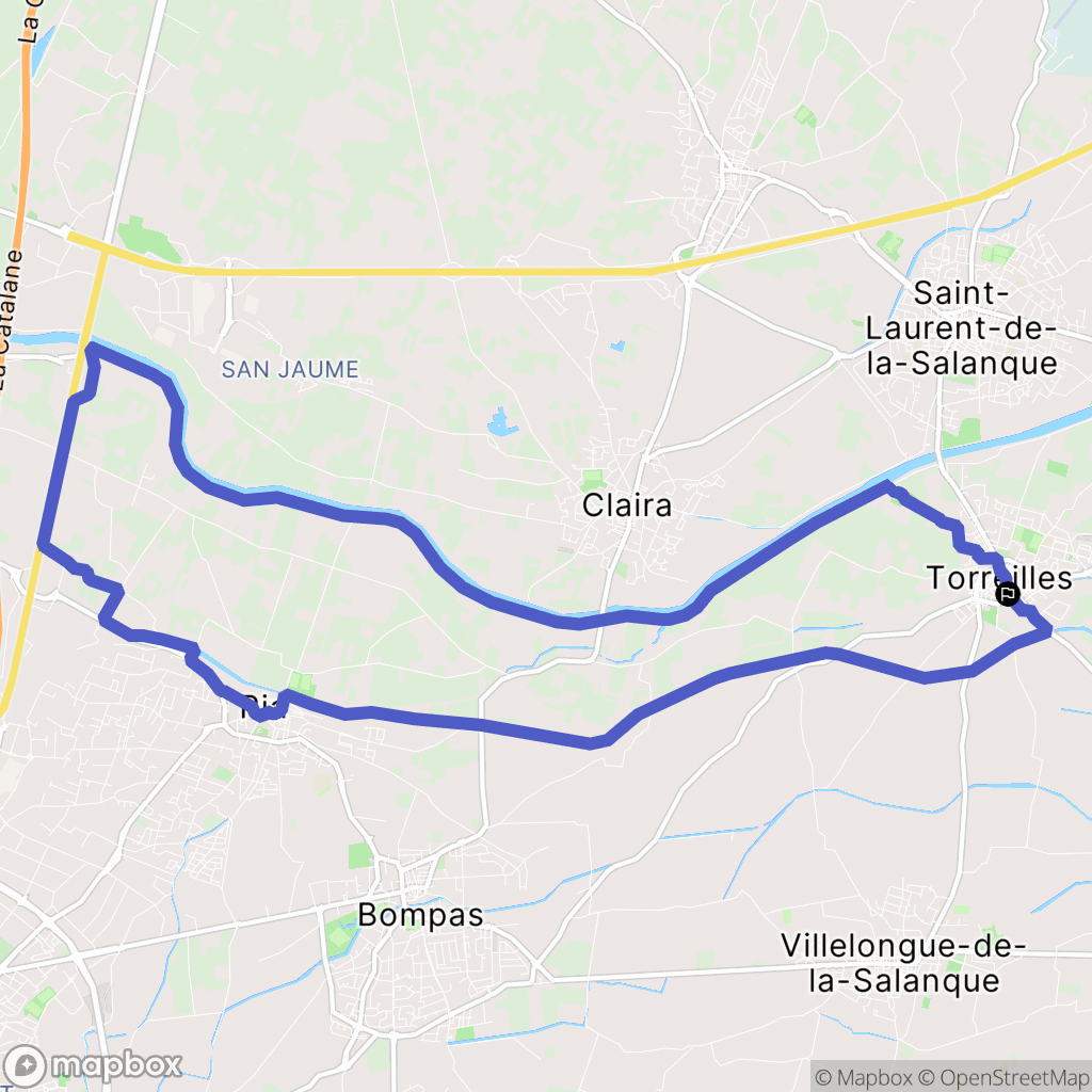 Torreilles : carte du parcours de randonnée - France
