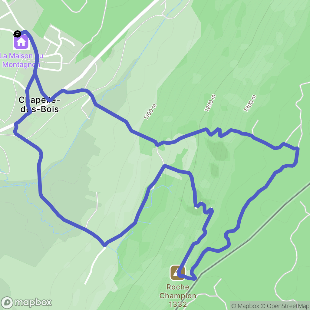 Chapelle-des-Bois : carte du parcours de randonnée - France