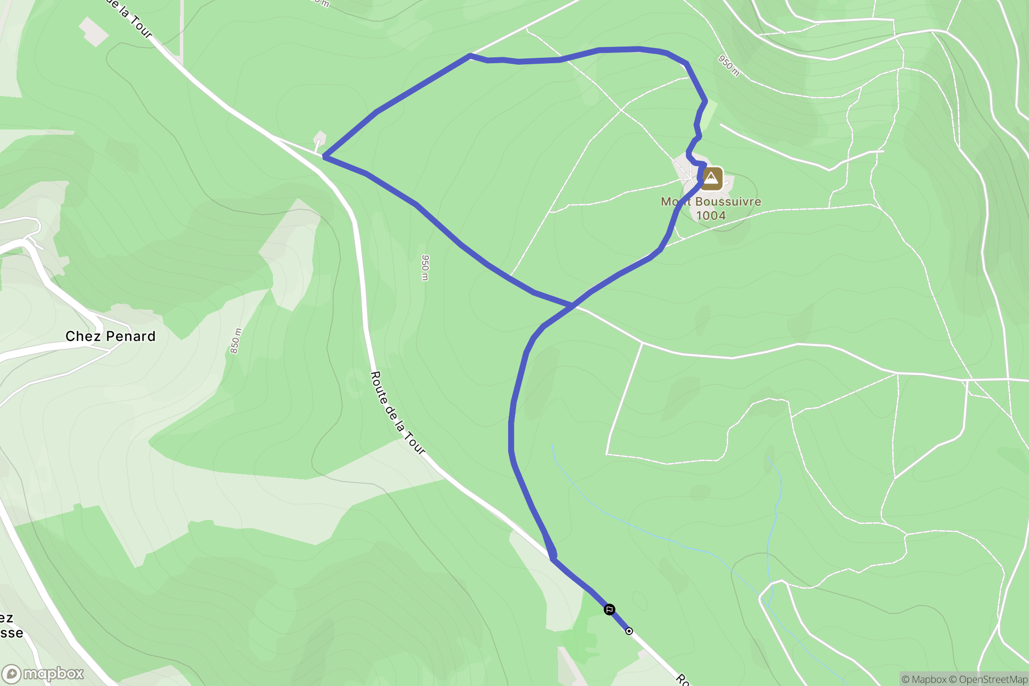 Violay : carte du parcours de randonnée - France