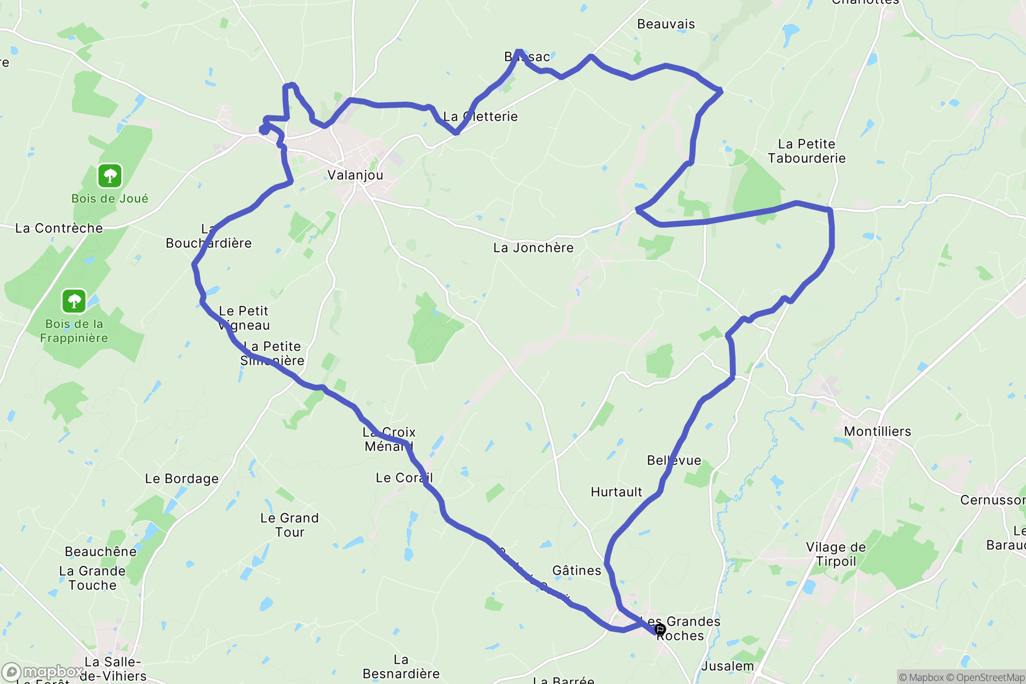 Lys-Haut-Layon : carte du parcours de randonnée - France