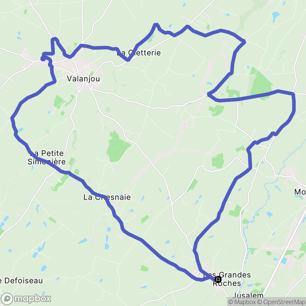 Lys-Haut-Layon : carte du parcours de randonnée - France