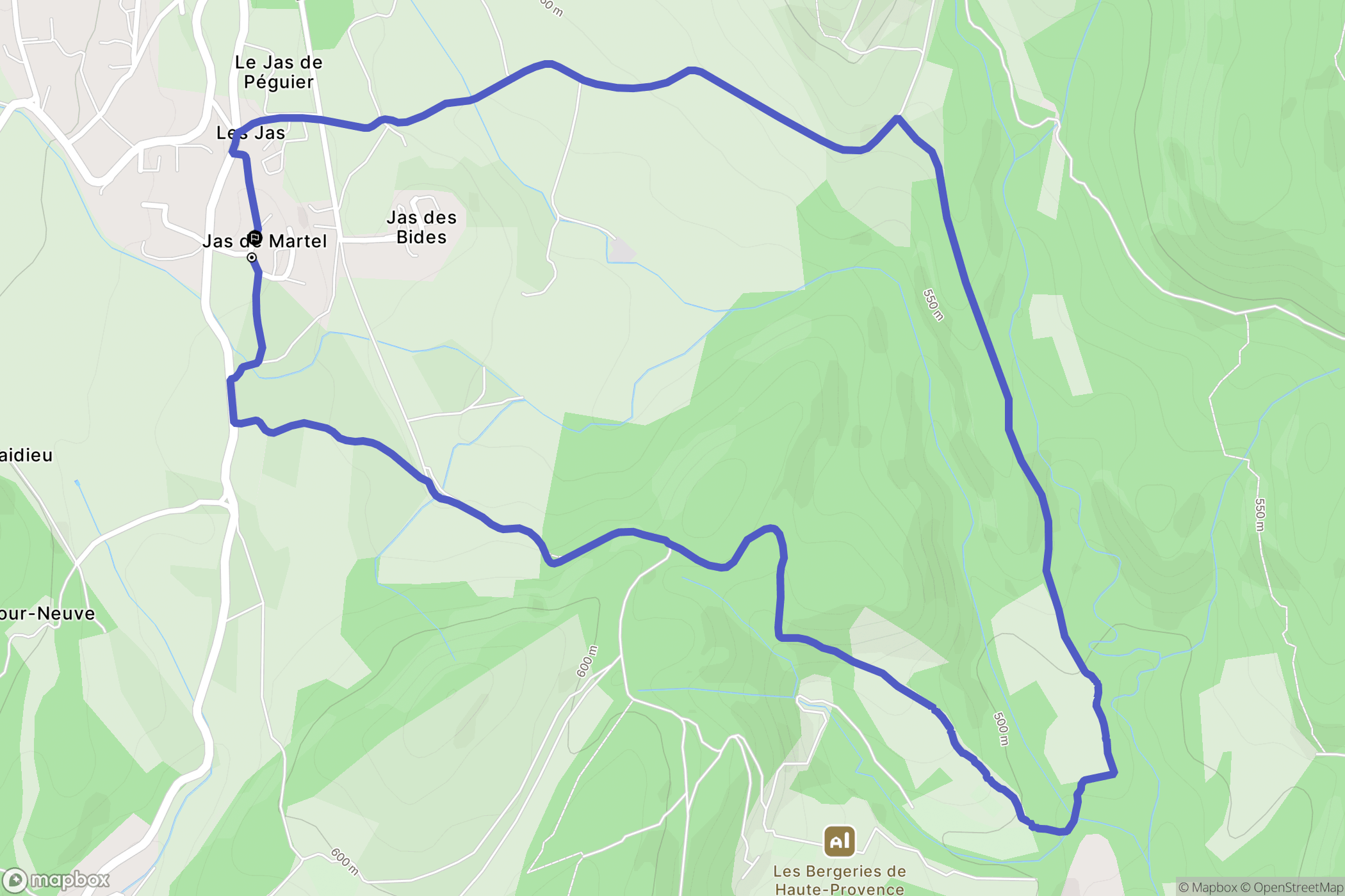 Châteauneuf-Val-Saint-Donat : carte du parcours de randonnée - France