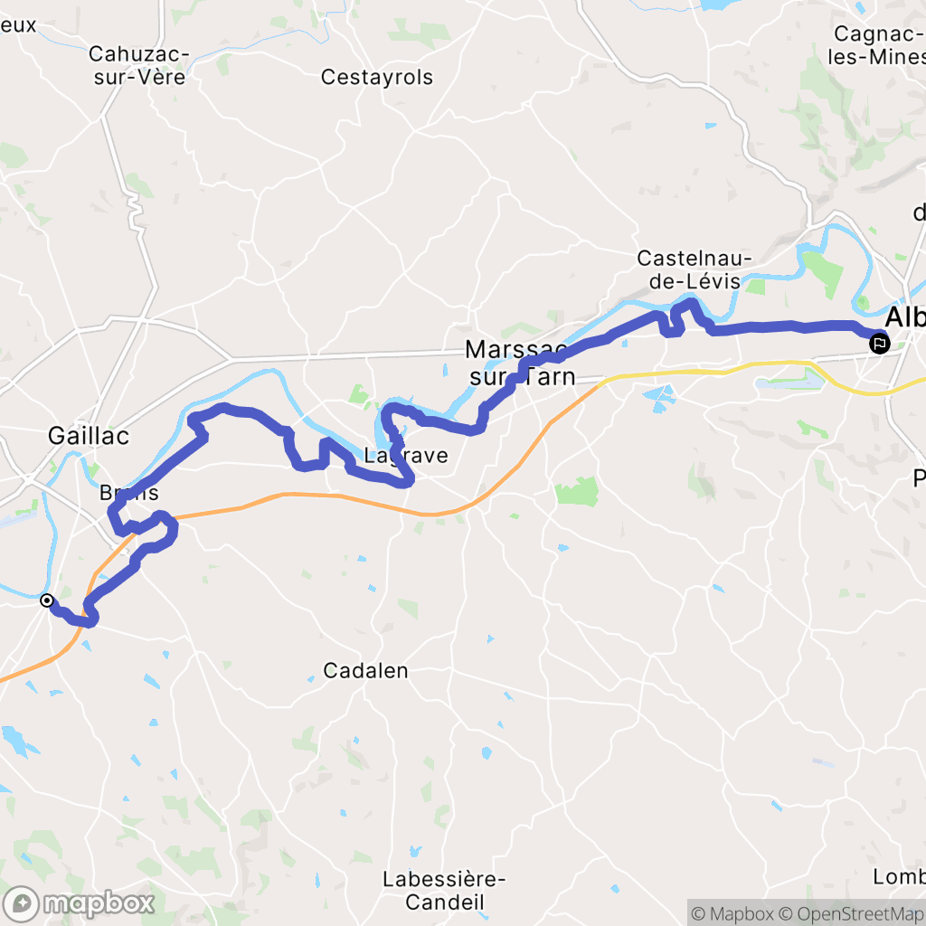 Montans : carte du parcours de randonnée - France
