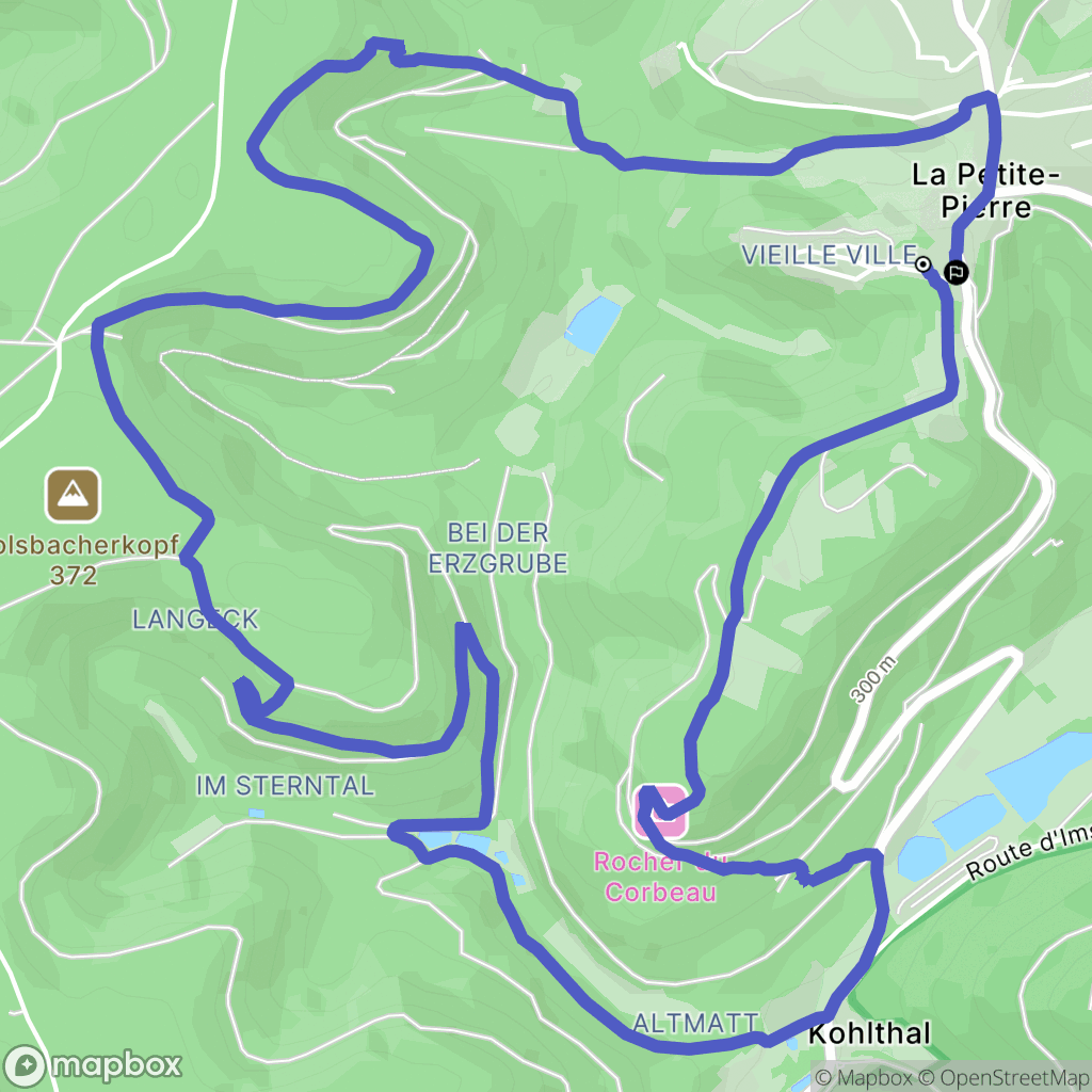 La Petite-Pierre : carte du parcours de randonnée - France
