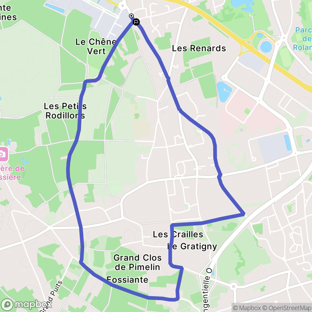 Saran : carte du parcours de randonnée - France
