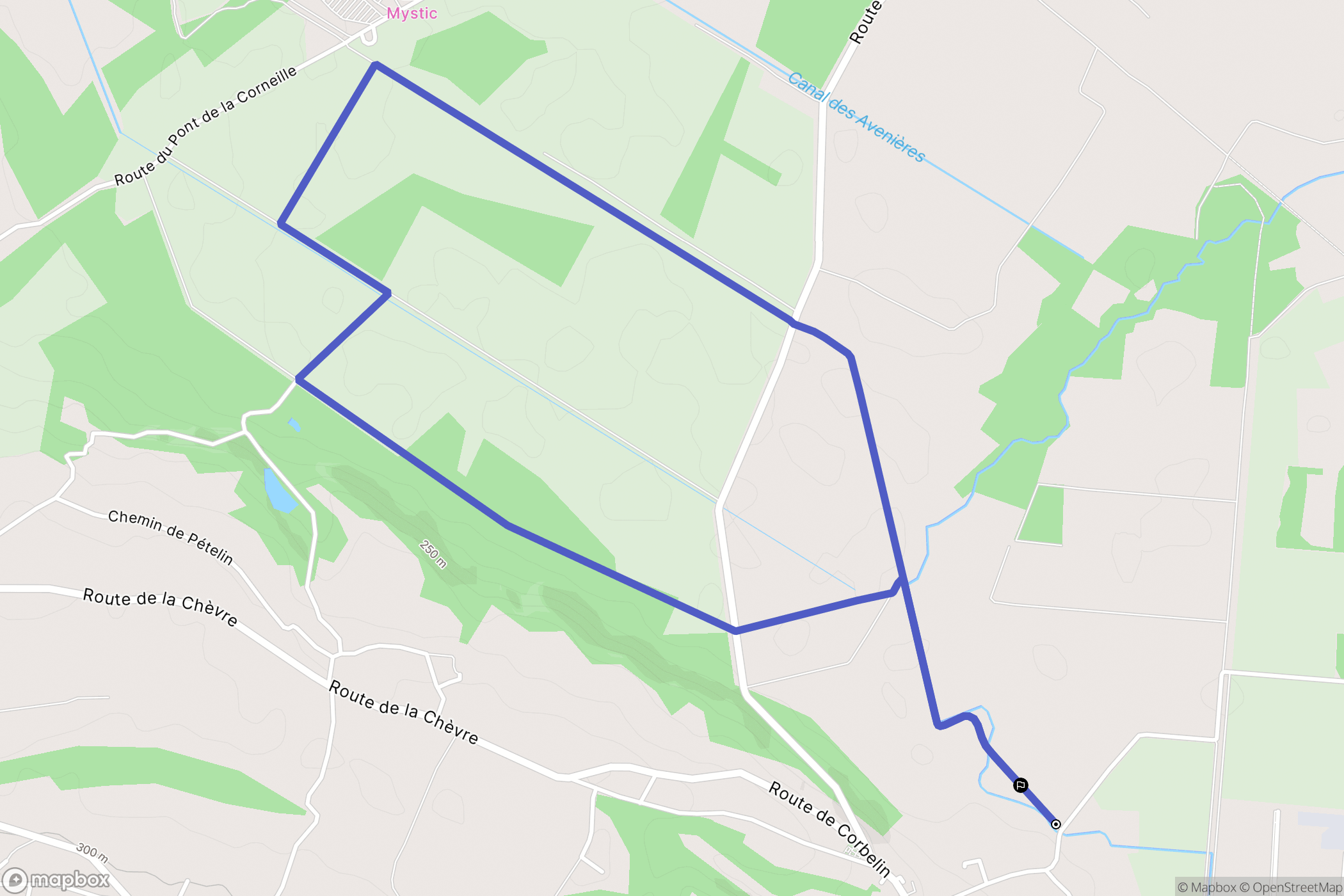 Granieu : carte du parcours de randonnée - France