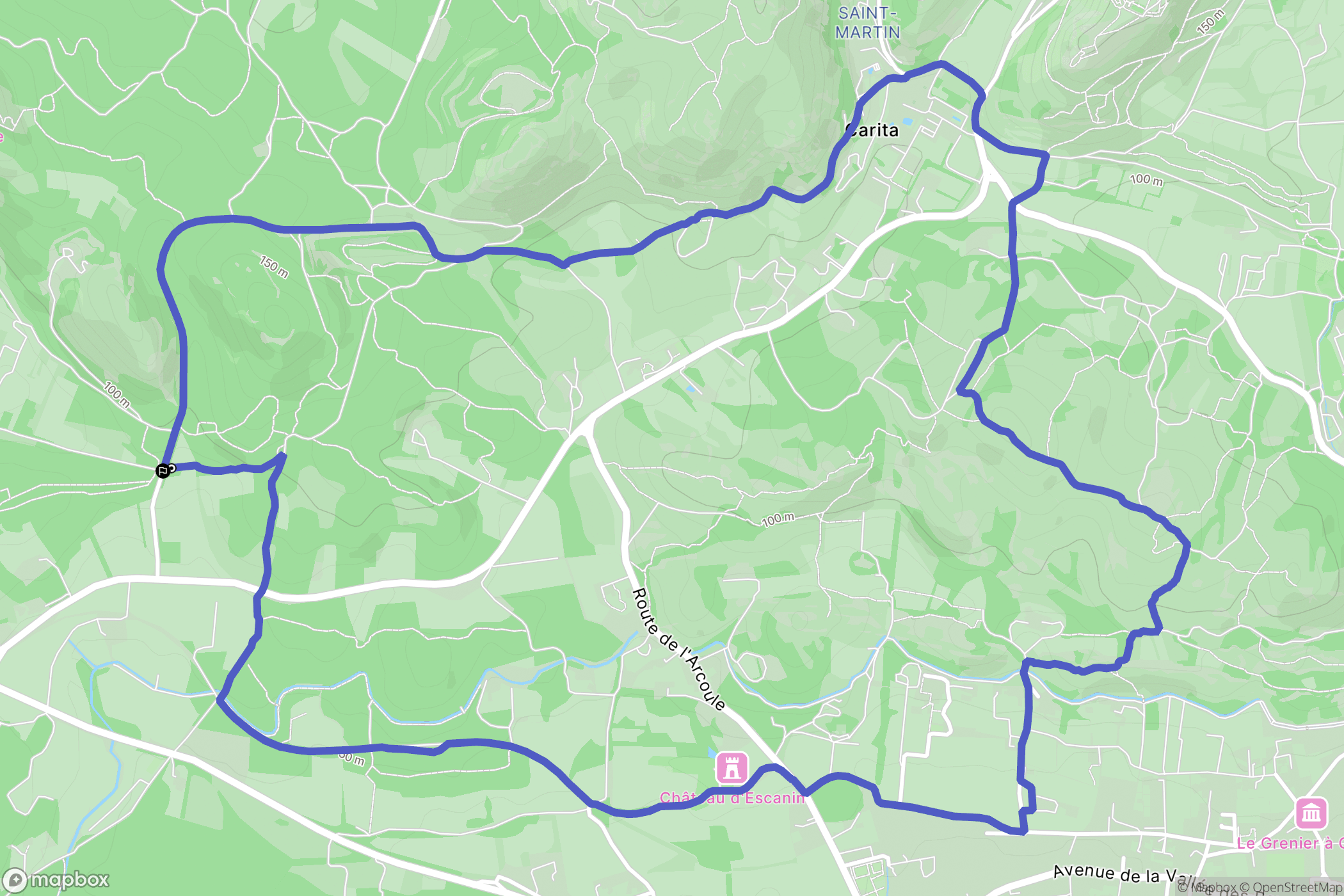 Fontvieille : carte du parcours de randonnée - France