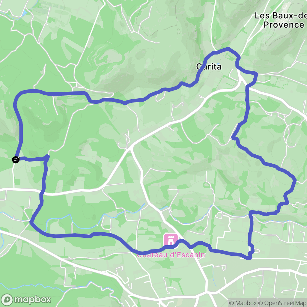 Fontvieille : carte du parcours de randonnée - France