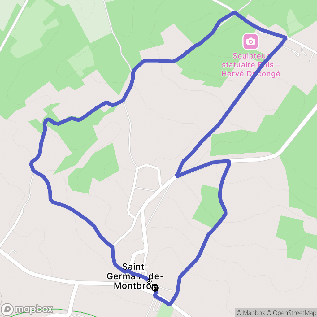 Saint-Germain-de-Montbron : carte du parcours de randonnée - France