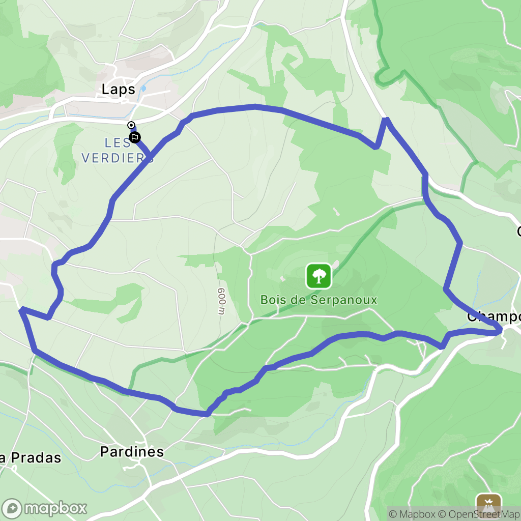 Laps : carte du parcours de randonnée - France