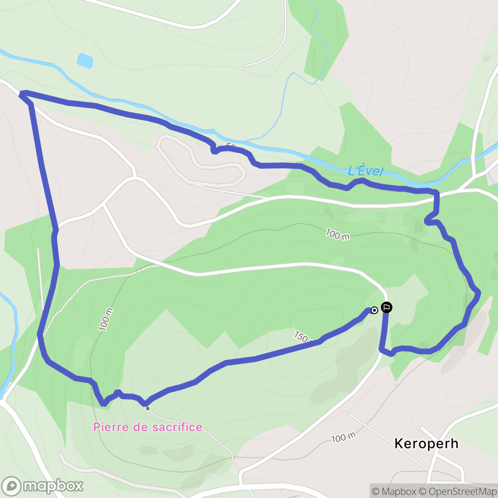Guénin : carte du parcours de randonnée - France