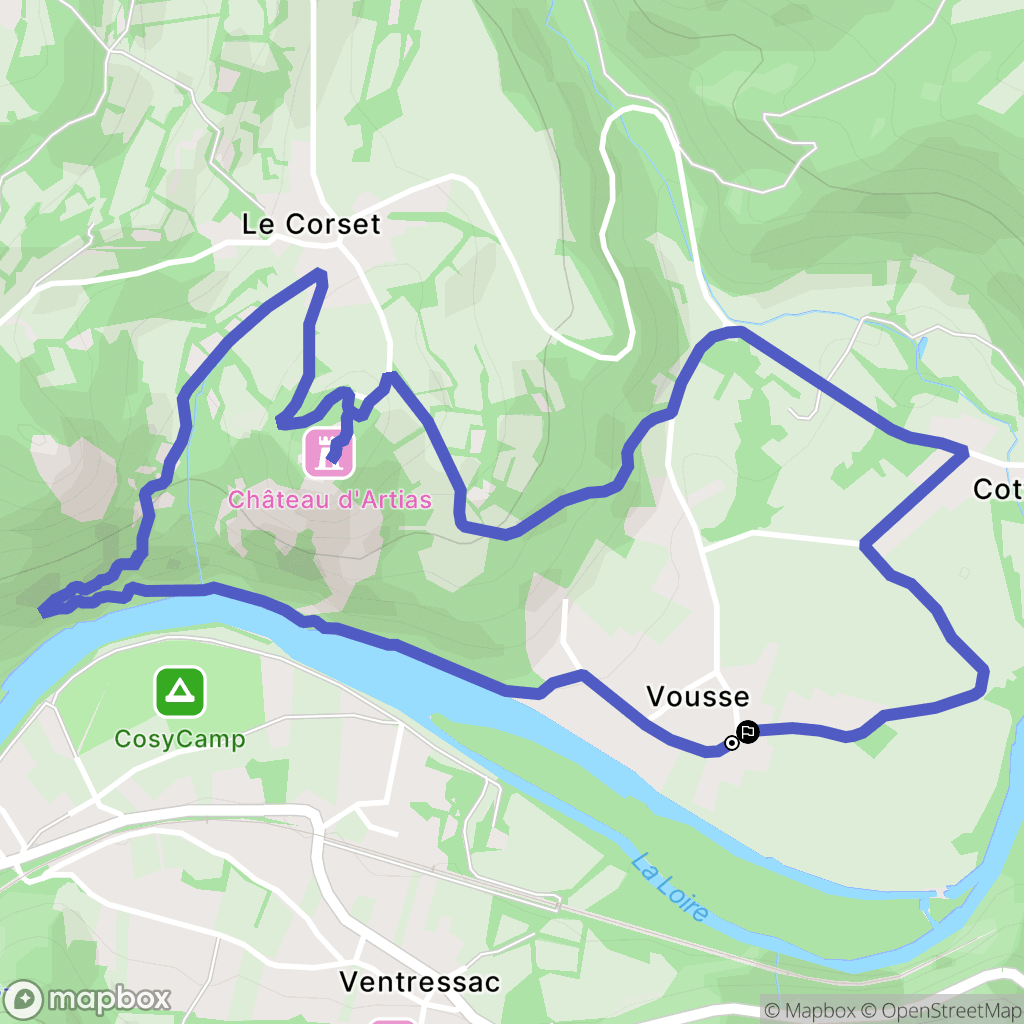 Retournac : carte du parcours de randonnée - France