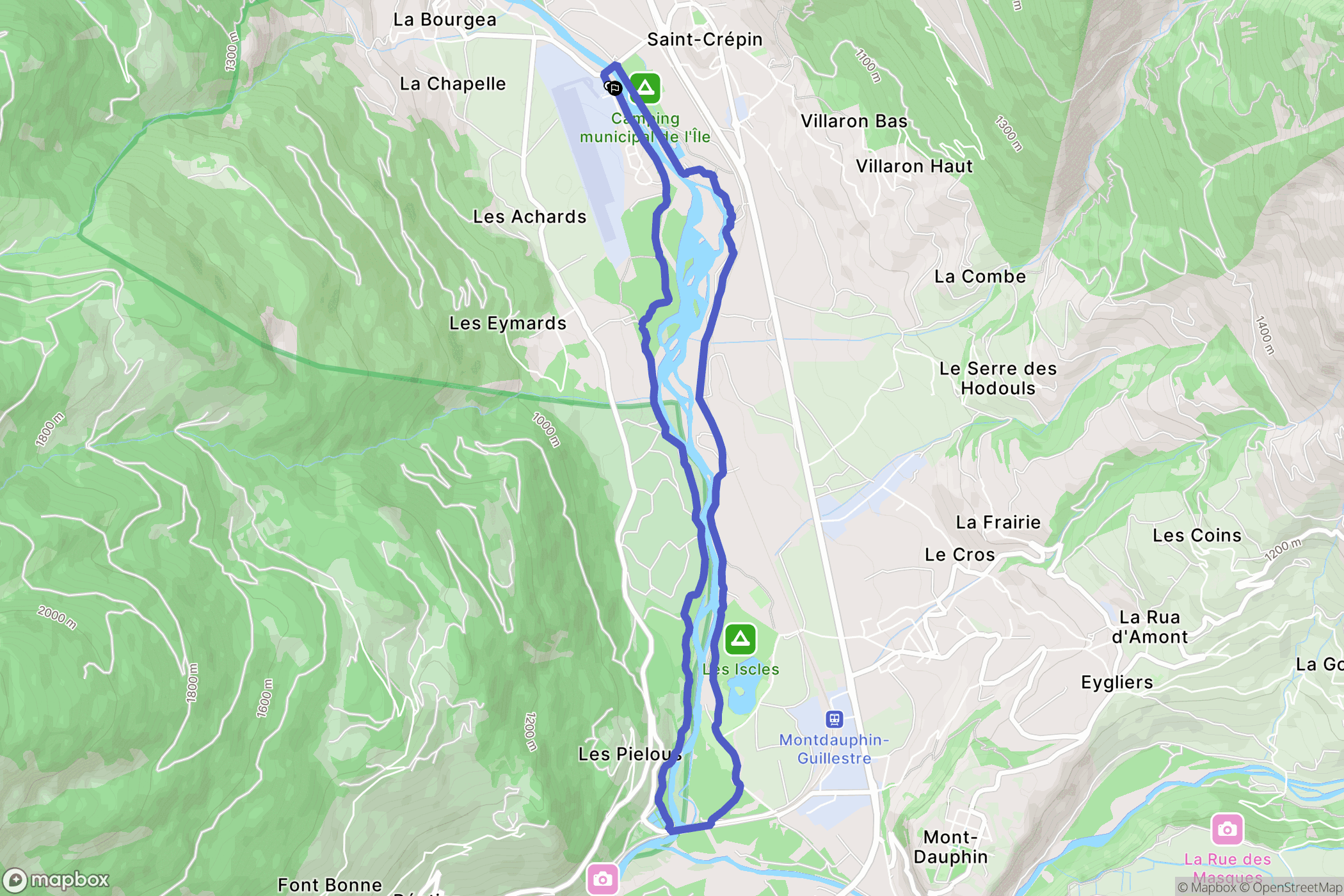 Saint-Crepin : carte du parcours de randonnée - France