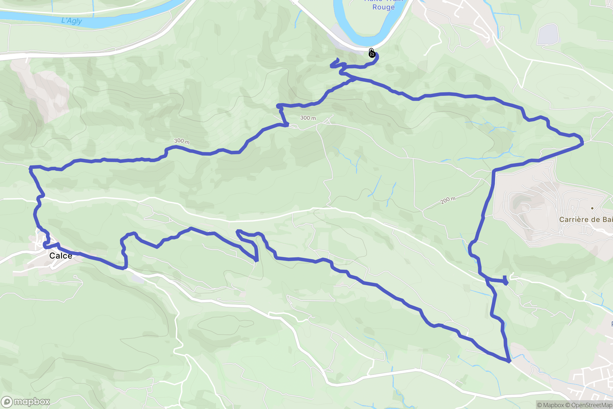 Cases-de-Pêne : carte du parcours de randonnée - France