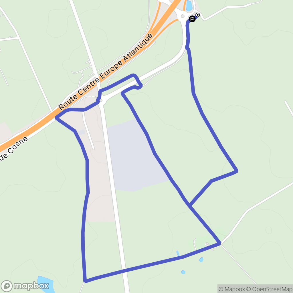 Bizeneuille : carte du parcours de randonnée - France