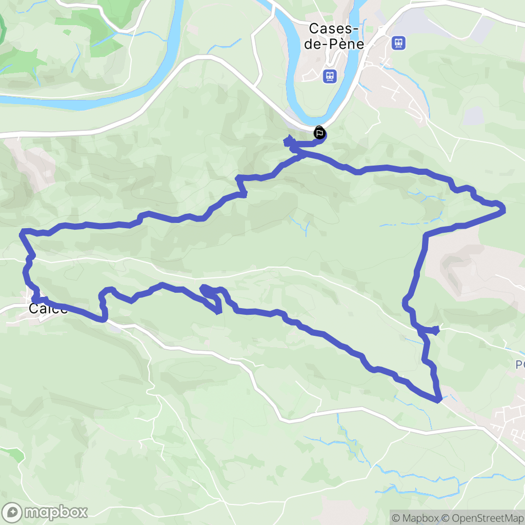 Cases-de-Pêne : carte du parcours de randonnée - France