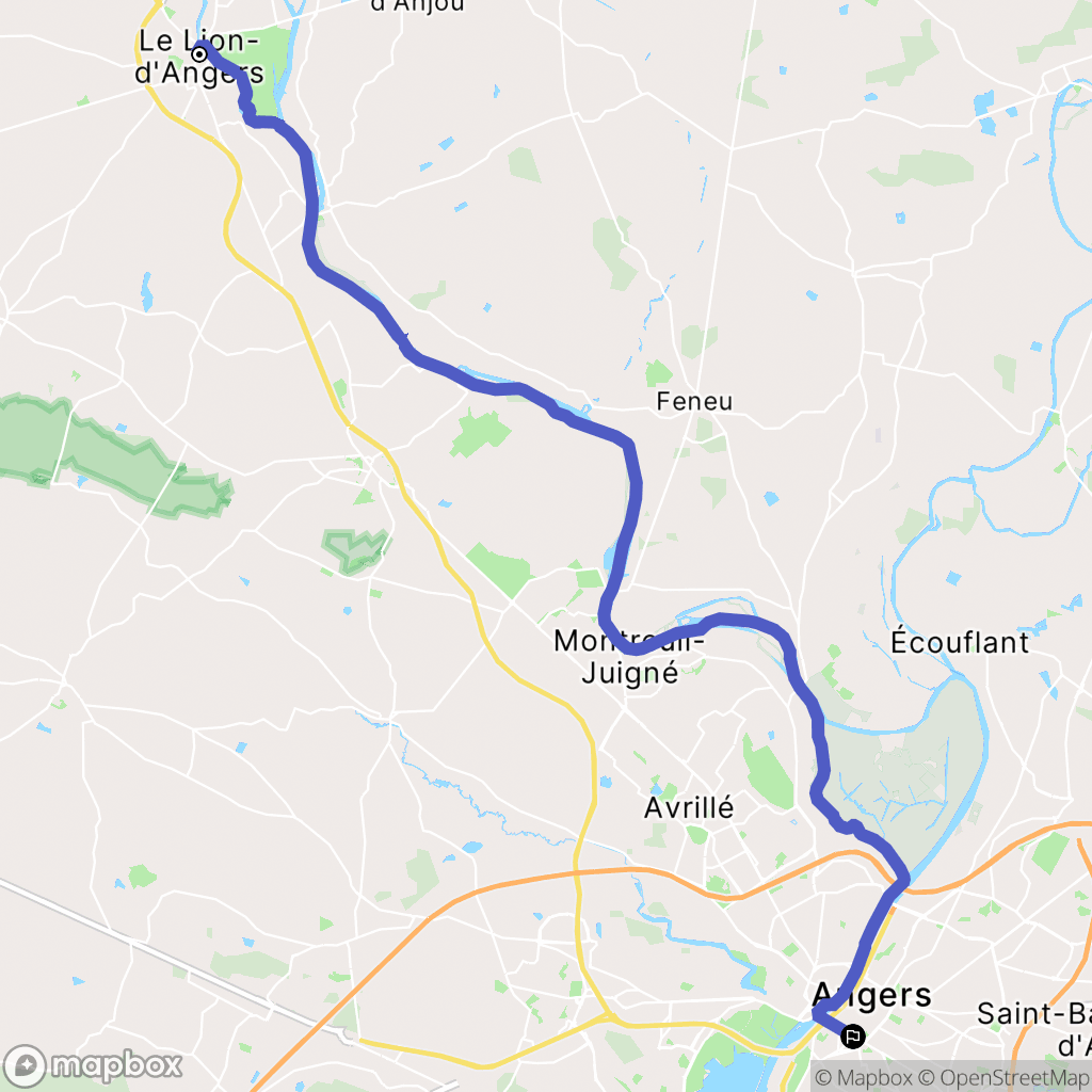 Le Lion-d'Angers : carte du parcours de randonnée - France