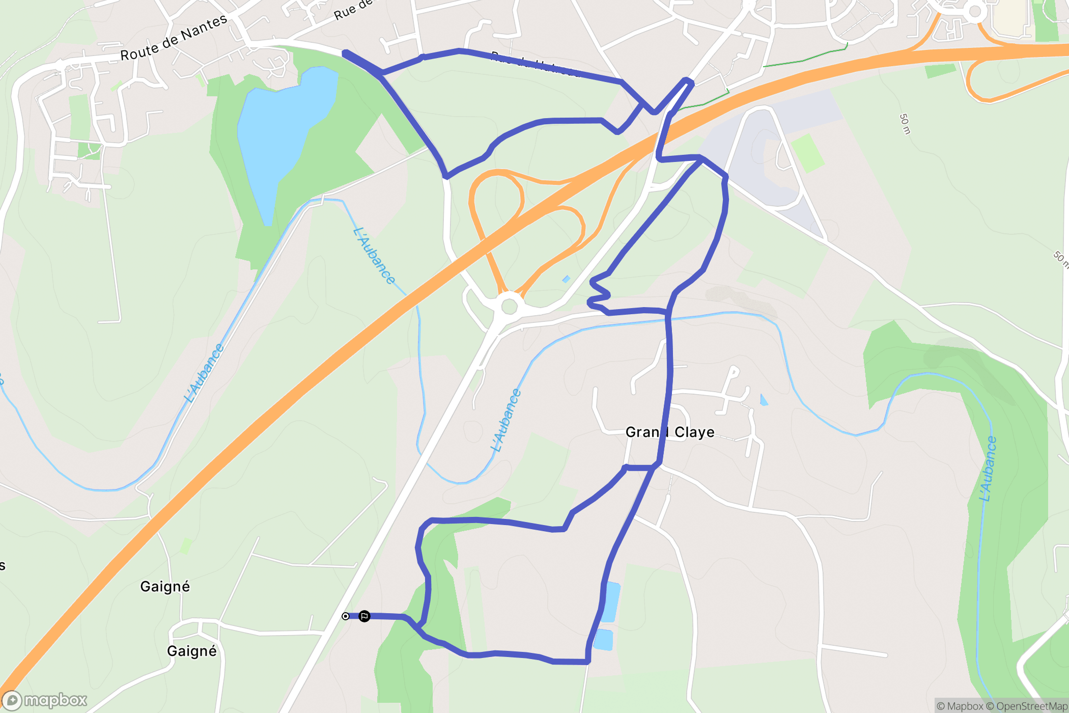 Mozé-sur-Louet : carte du parcours de randonnée - France